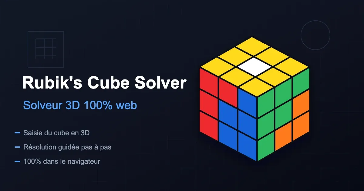 Rubik’s Cube en 3D aux faces rouge, verte, bleue, orange et jaune.
